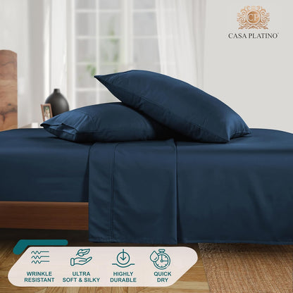 1000 Thread Count Queen Size Bed Sheet Set - Luxurious Comfort for a Restful Night's Sleep