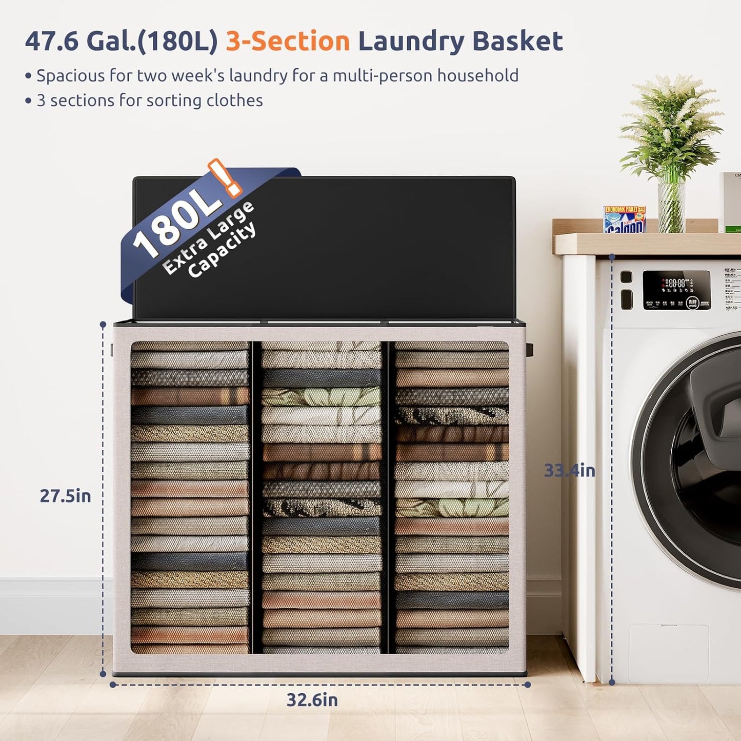SOLEDI 180L 3-Section Laundry Hamper: A Game-Changer for Laundry Day