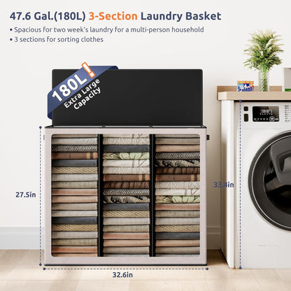SOLEDI 180L 3-Section Laundry Hamper: A Game-Changer for Laundry Day