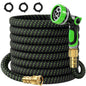 50FT Flexible Garden Hose & 10Modes Nozzle,None Expanding Lightweight Water Hose,Kink-Free,All-Weather 3/4 in. Hose for RV,Boat,Car Wash,Garden,Yard,Camper,Outdoor (Orange-Black, 50 Feet)