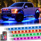 Nilight 4Pcs Car Underglow Neon Accent Strip Lights 252 LEDs RGB 8 Color Sound Active Function Music Mode with Wireless Remote Control Underbody Light Strips for Cars Van SUV Truck