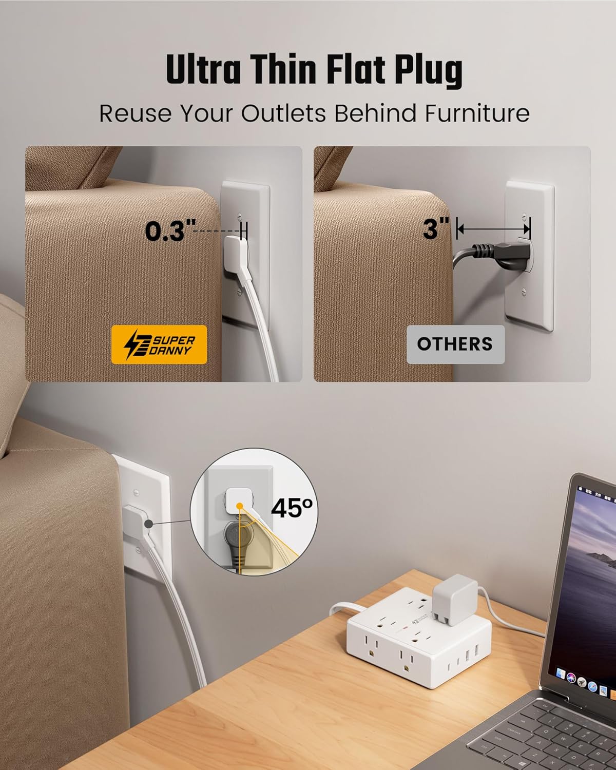 10Ft Extension Cord with Multiple Outlets: A Game-Changer for Home Offices and Dorm Rooms