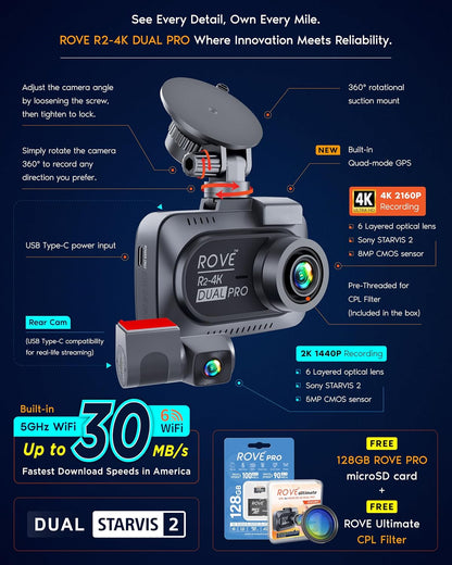 ROVE R2-4K Dual PRO Dash Cam Review: Crystal-Clear Footage and Advanced Features