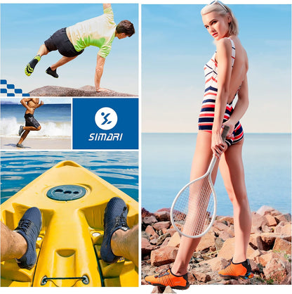 SIMARI Wasserschuhe für Damen und Herren, Badeschuhe, Strandschuhe, schnelltrocknend, Barfußschuhe, Wanderschuhe, Surfschuhe, Laufschuhe, Kajakschuhe