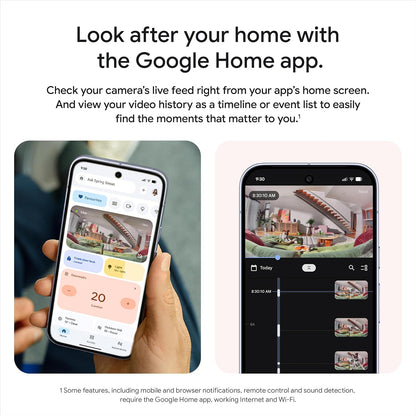 Google Nest Cam Indoor (Wired, 3rd gen) - 2K Video and Gemini