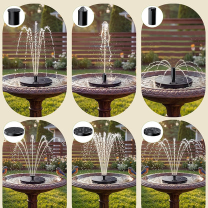 AISITIN Solar Fountain Pump with 6 Nozzles, 2026 Solar Bird Bath Fountains, Upgraded Floating Solar Water Fountain for Garden, Pond, Pool & Outdoor
