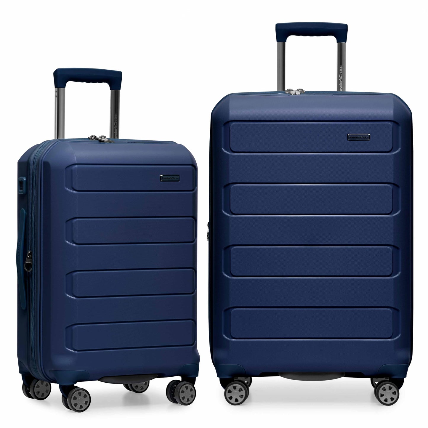 Traveler's Choice Pagosa Hardshell Expandable Luggage with Spinner Wheels, Slate Blue, 3-Piece Set (22/27/30)