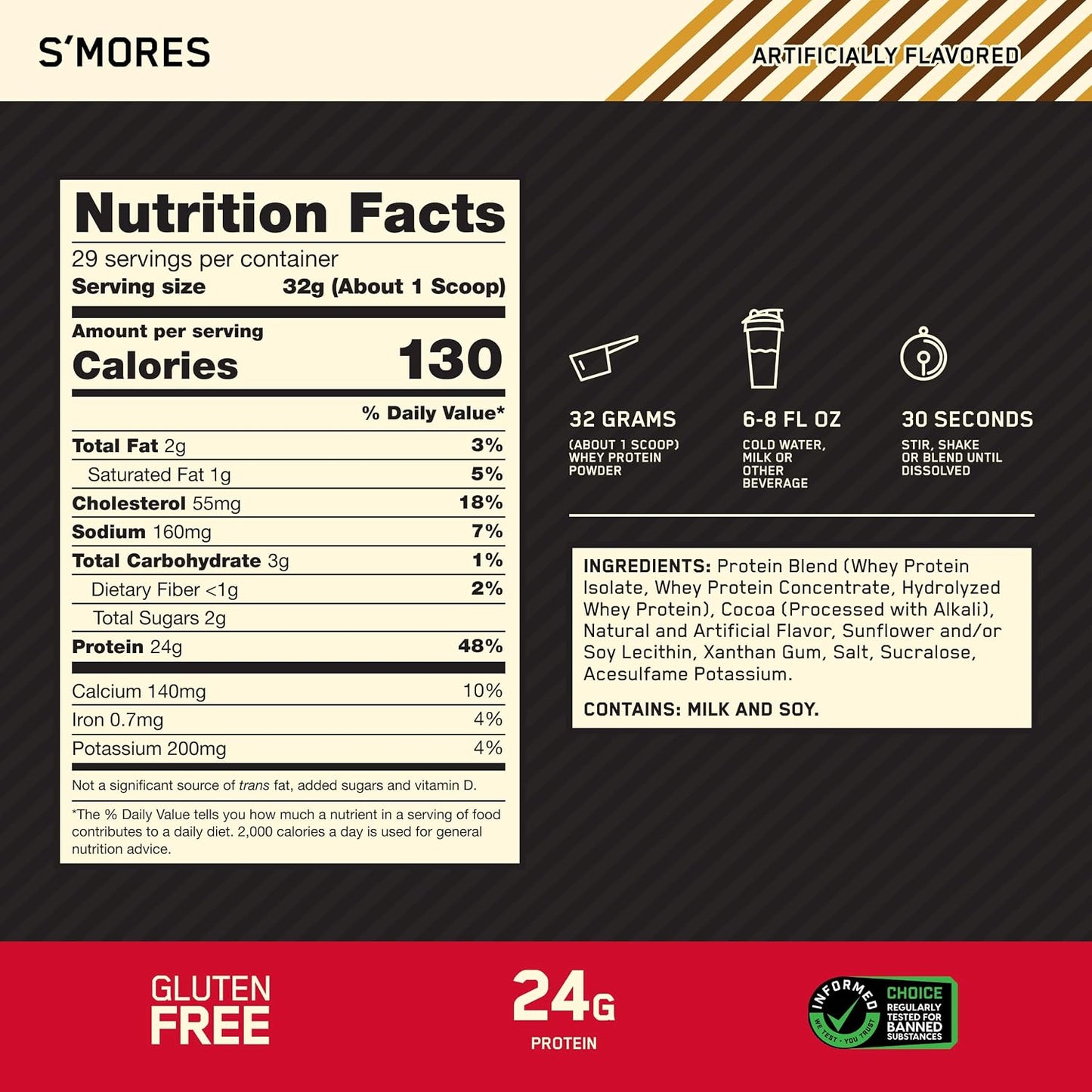 OPTIMUM NUTRITION Gold Standard 100% Whey Protein Powder, Banana Cream, 907g - [packaging may vary]