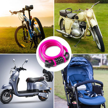 Opaza Fahrradschloss mit 5-stelligem Code, 1,2 m/4 Fuß Fahrrad-Kabelschloss, leichtes & sicheres Fahrradkettenschloss für Fahrrad, Mountainbike, E-Bike, Scooter