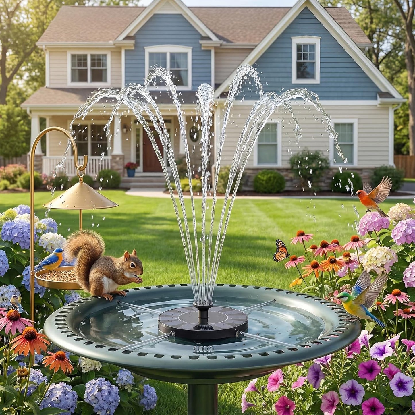AISITIN Solar Fountain Pump with 6 Nozzles, 2026 Solar Bird Bath Fountains, Upgraded Floating Solar Water Fountain for Garden, Pond, Pool & Outdoor