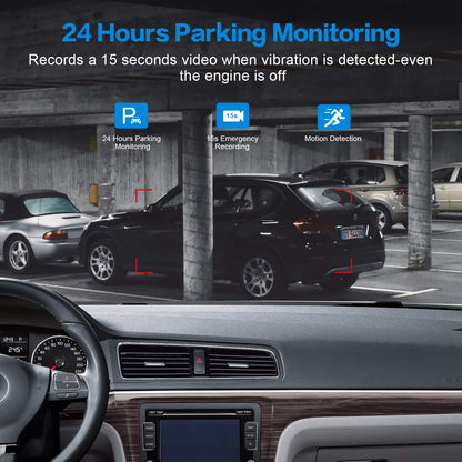 Dashcam Front mit 32G SD-Karte, BOOGIIO 1080P FHD Auto Armaturenbrett Kamera 3'' IPS-Bildschirm 170° Weitwinkel Aluminiumlegierungsgehäuse, WDR G-Sensor Parküberwachung Loop-Aufnahme Bewegungserkennung
