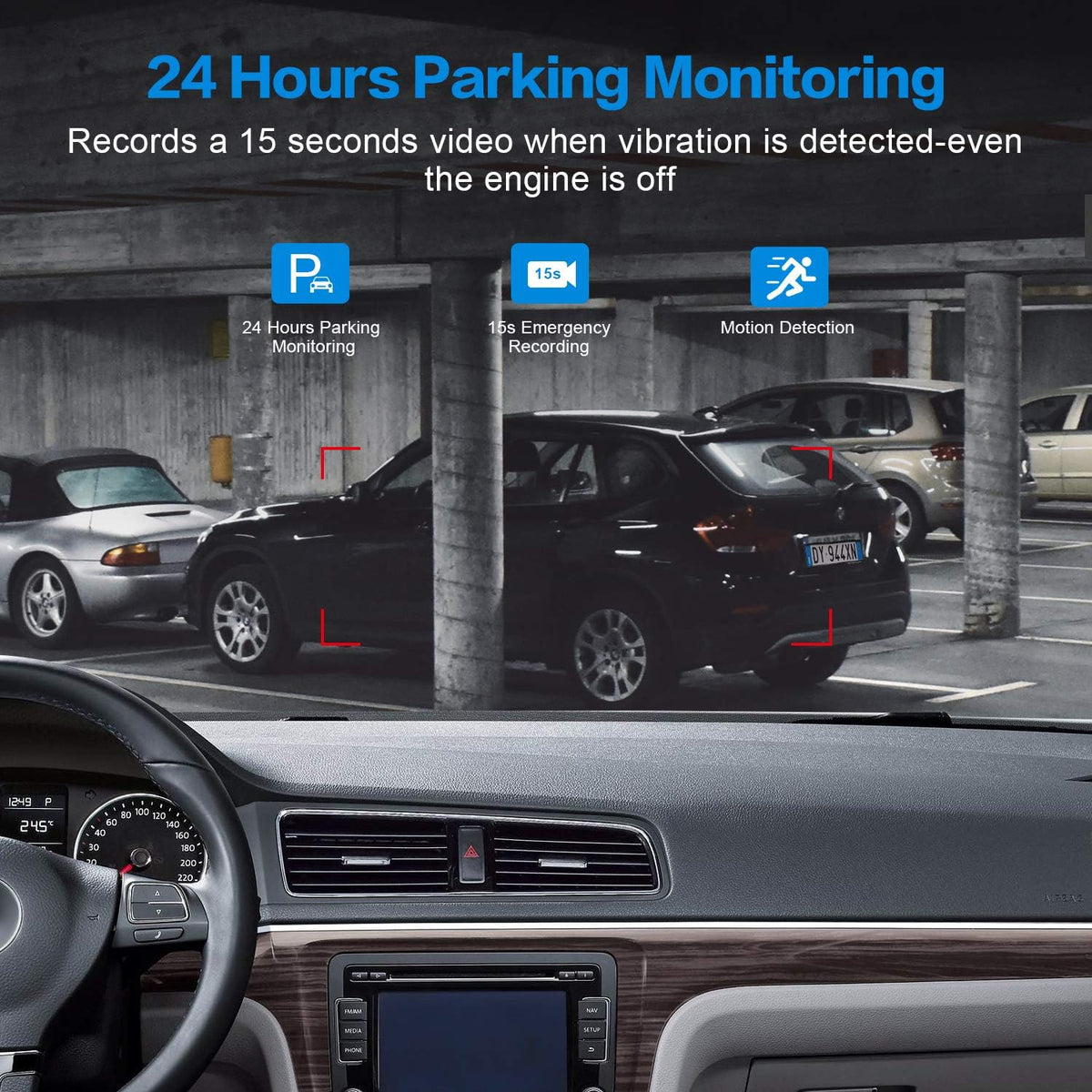Dash Cam Front with 32G SD Card, BOOGIIO 1080P FHD Car Driving Recorder
