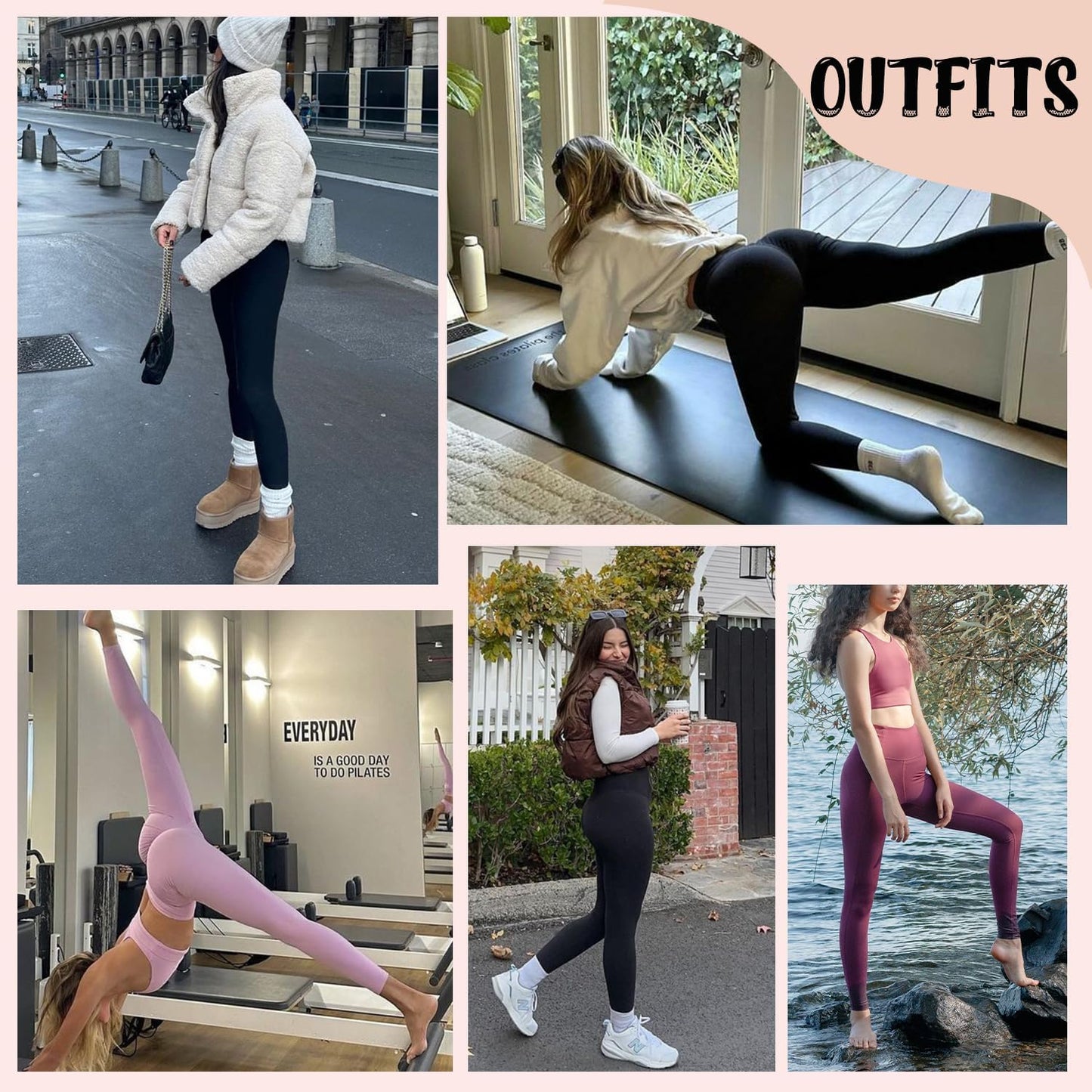 CTHH 4 Pack Leggings for Women - High Waisted No See Through Tummy Control Yoga Pants