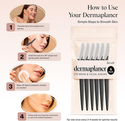 Kitsch Dermaplaning-Rasierer für Damen & Herren – Gesichtsrasierer, Augenbrauenrasierer & Gesichtshaarentferner – Peeling-Gesichtsrasierer & Hautpflege-Tool für glattere Haut – Terracotta, 12 Stück