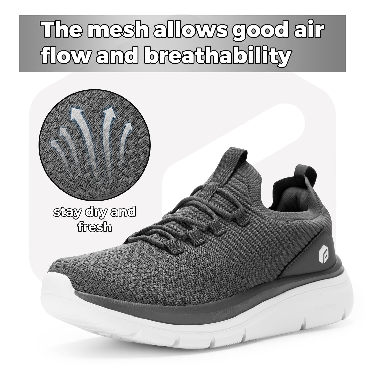 FitVille Extra Wide Slip on Shoes for Men, Lightweight and Breathable Mens Wide Slip on Shoes Max Cushioning