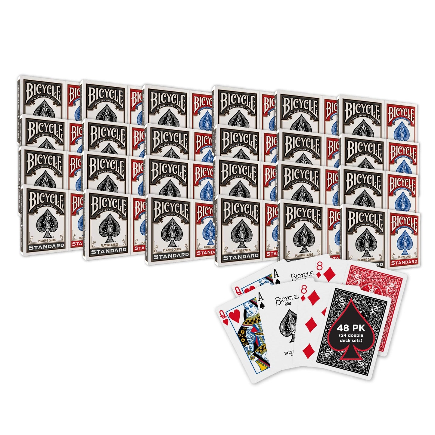 Bicycle Standard Playing Cards, Standard Poker Size Deck of Cards, Red & Blue (2 Pack), Classic Cards for Poker, Blackjack, Family Game Night & Card Games, Fun for All Ages