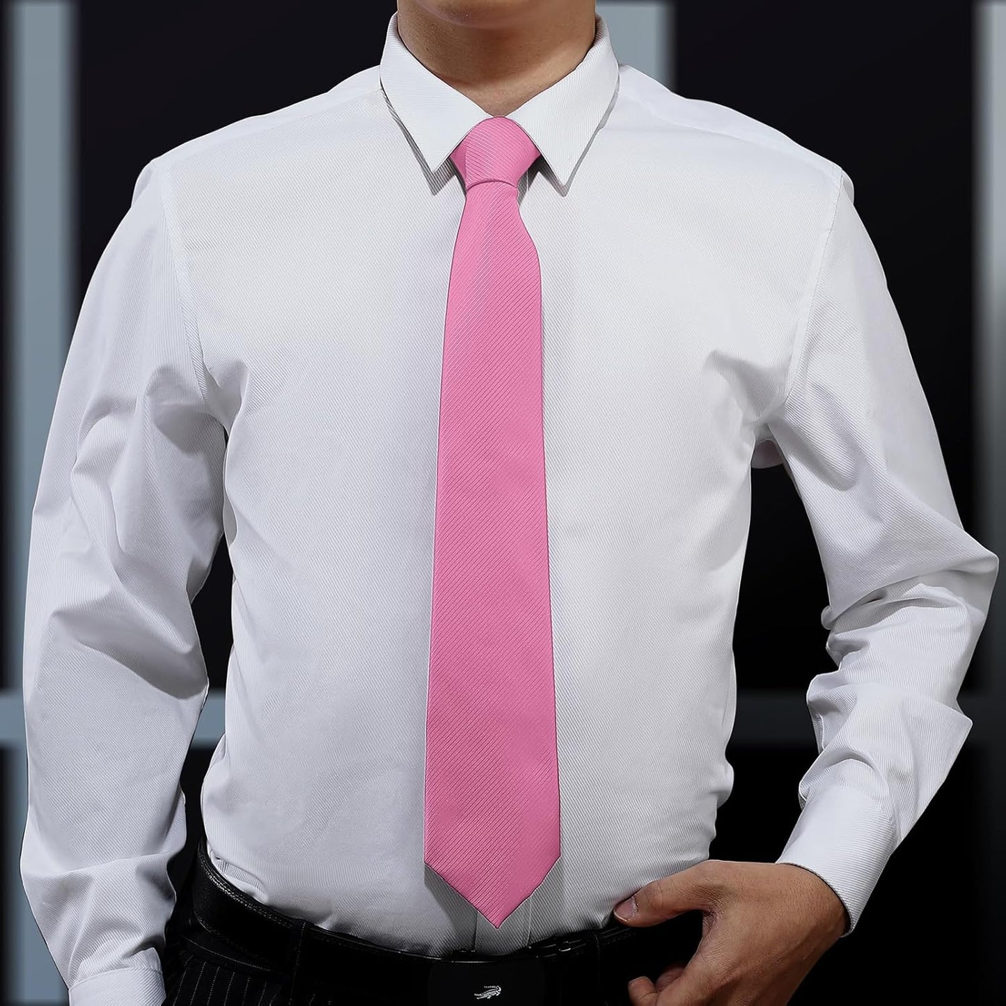 KOOELLE Herren Krawatten Einfarbige Reine Farbe Schlichte Krawatten Formelle Schwarze Krawatten für Herren