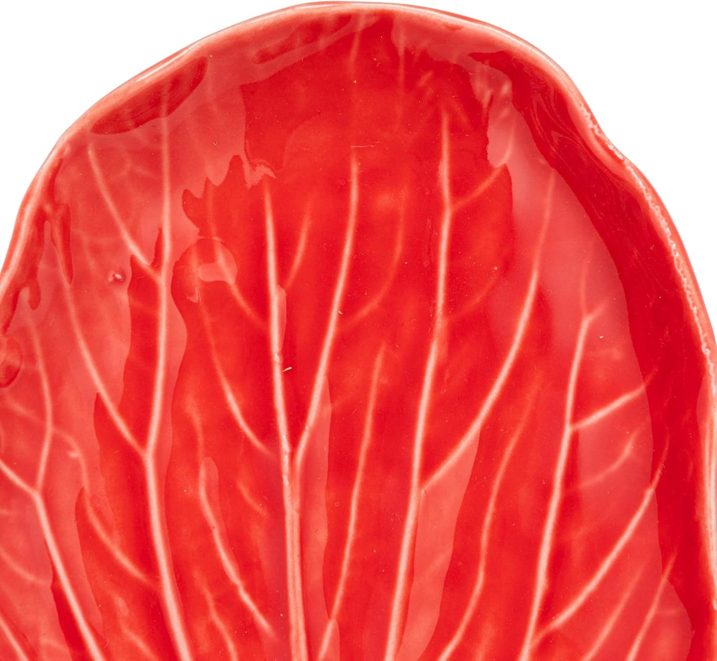 Creative Co-Op 2-Piece Stoneware Cabbage Shaped Plates, Red and Pink