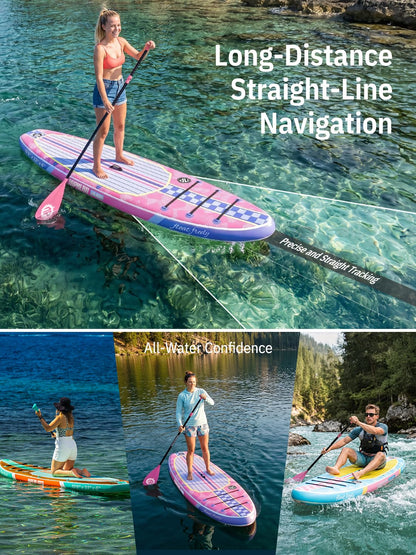 Niphean Inflatable Stand Up Paddle Board with SUP Accessories, Anti-Slip EVA Deck, 10’6’’ Inflatable Paddle Boards for Adults & Youth of All Skill Levels