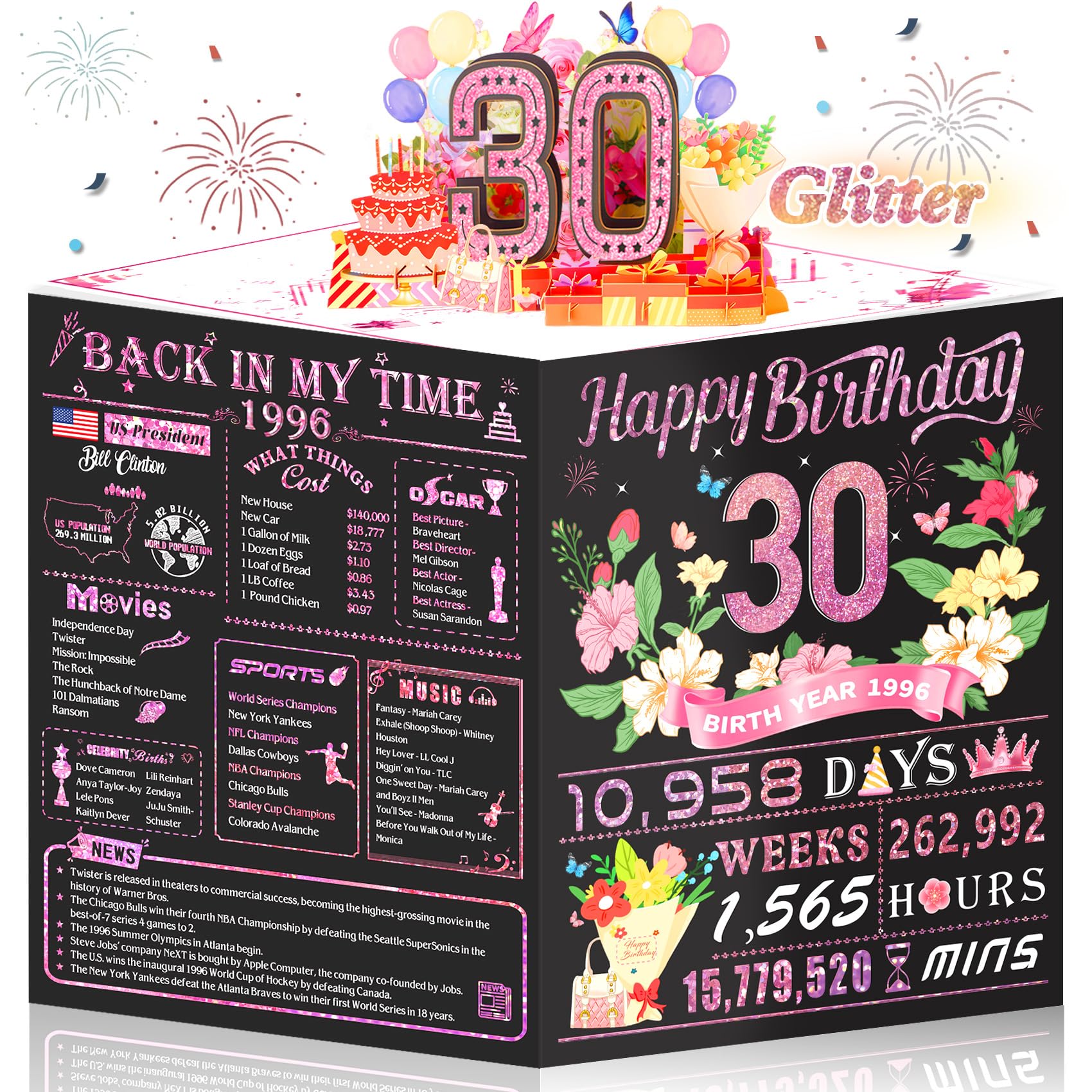 21st Birthday Card,3D Pop Up Funny 21st Birthday Decorations for Girls Granddaughter Sister,Happy 21 Year Old Birthday Gift for Daughter,Great 21Year Old Gifts Idea for Her,Jumbo Rose Glod In 2005