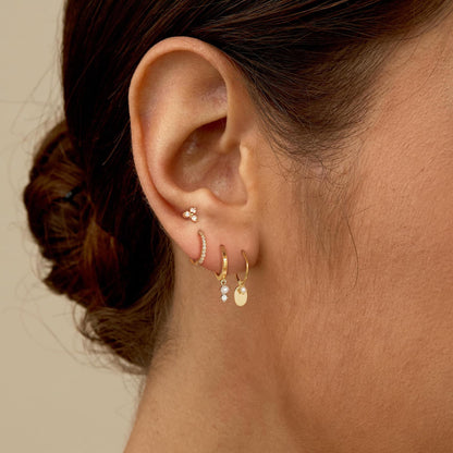 Gold Earrings For Women, Dainty Huggie Earrings Stack 14K Gold Plated Pearl Dangle Earrings for Women Trendy Cute Hypoallergenic Unique Gold Earring Stack Fashion Gold Jewelry Gifts