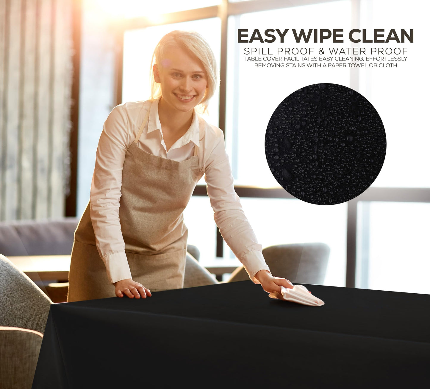 Utopia Kitchen Einweg-Tischdecke aus Kunststoff (12er Pack – 137x274 cm) Weiß Rechteckige Tischdecke Wasserdicht Schmutzabweisend Party-Tischdecke