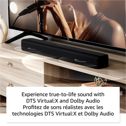 Amazon Fire TV Soundbar, 2.0-Lautsprecher mit DTS Virtual:X und Dolby Audio, Bluetooth-Konnektivität