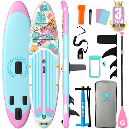 Niphean Inflatable Stand Up Paddle Board with SUP Accessories, Anti-Slip EVA Deck, 10’6’’ Inflatable Paddle Boards for Adults & Youth of All Skill Levels