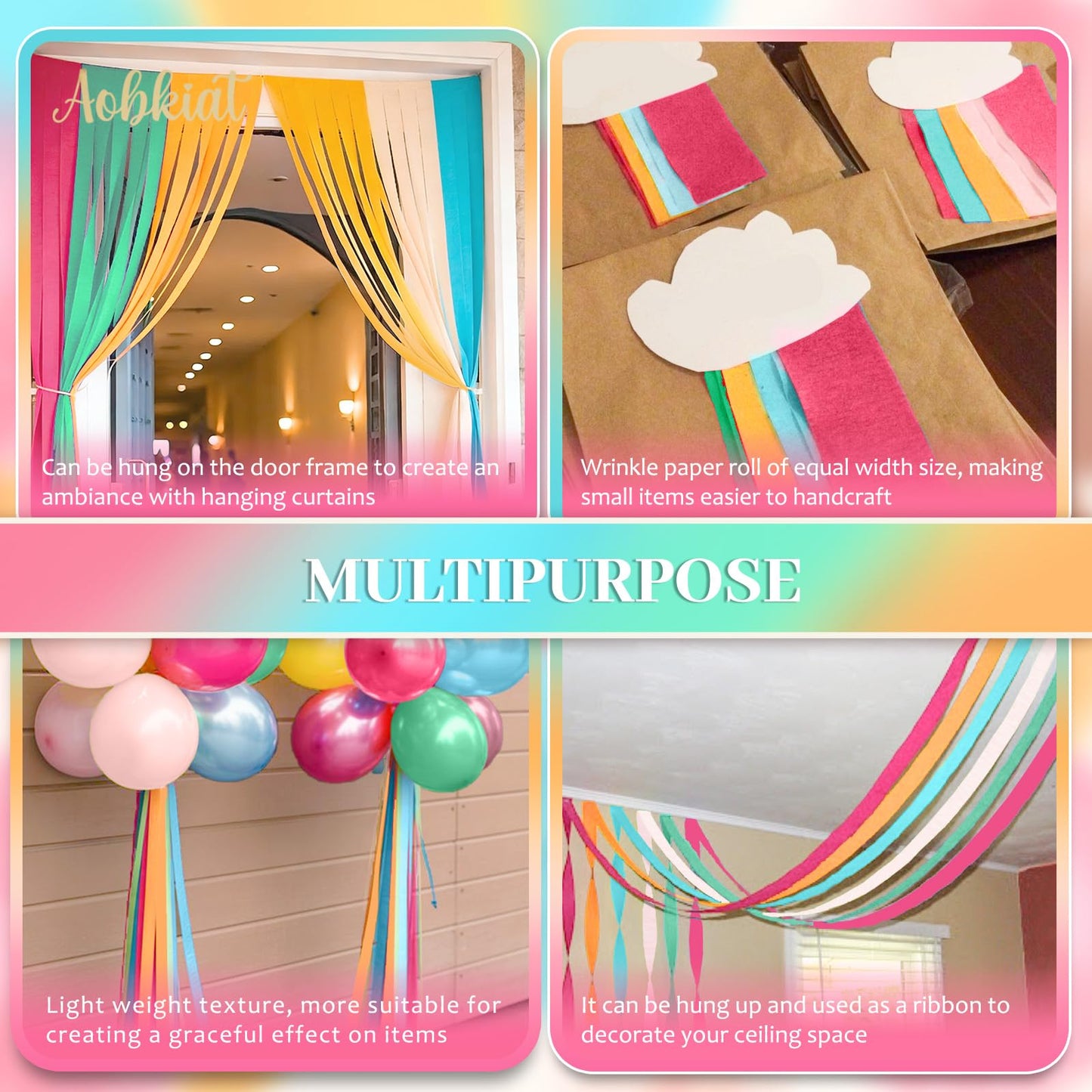 AOBKIAT Decoraciones para Fiesta de Bodas, 5 Rollos de Serpentinas de Papel Crepé Color Verde Oliva Caqui para Bodas Boho Verdes, Cumpleaños, Despedidas de Soltera/Bebé