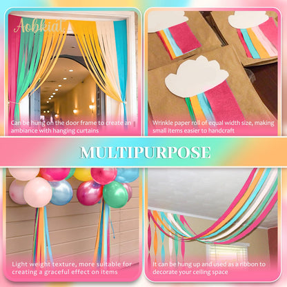 AOBKIAT Decoraciones para Fiesta de Bodas, 5 Rollos de Serpentinas de Papel Crepé Color Verde Oliva Caqui para Bodas Boho Verdes, Cumpleaños, Despedidas de Soltera/Bebé