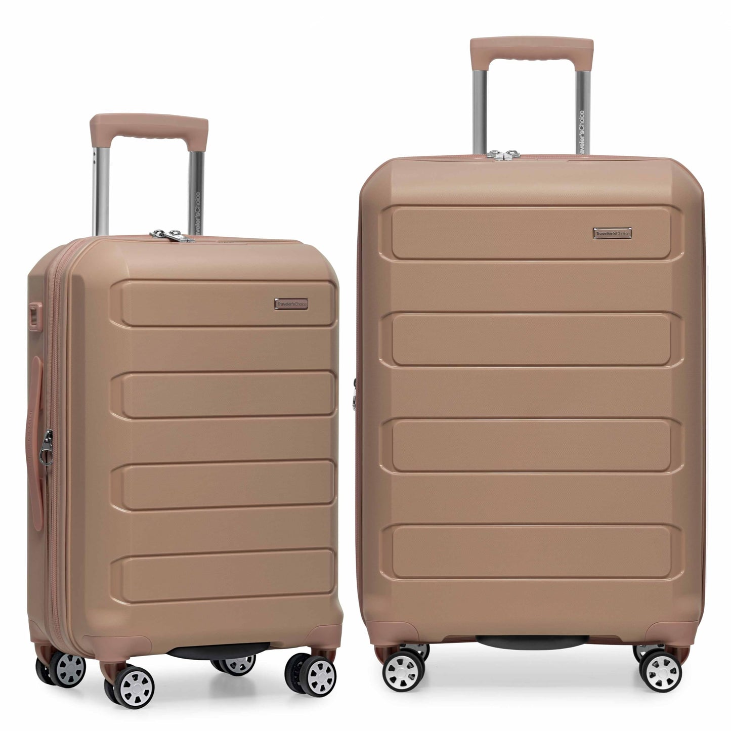 Traveler's Choice Pagosa Hardshell Expandable Luggage with Spinner Wheels, Slate Blue, 3-Piece Set (22/27/30)