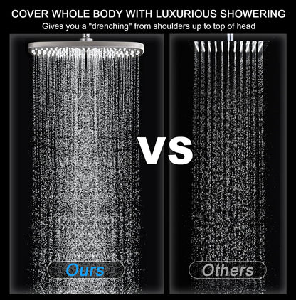 BOZYBO Rain Shower Head with Handheld: High Pressure Shower Heads with Handheld Spray Combo, 12" Rainfall Shower Head and 9 Sprays Hand Showerheads with Magnetic Docking and Power Jets, Chrome