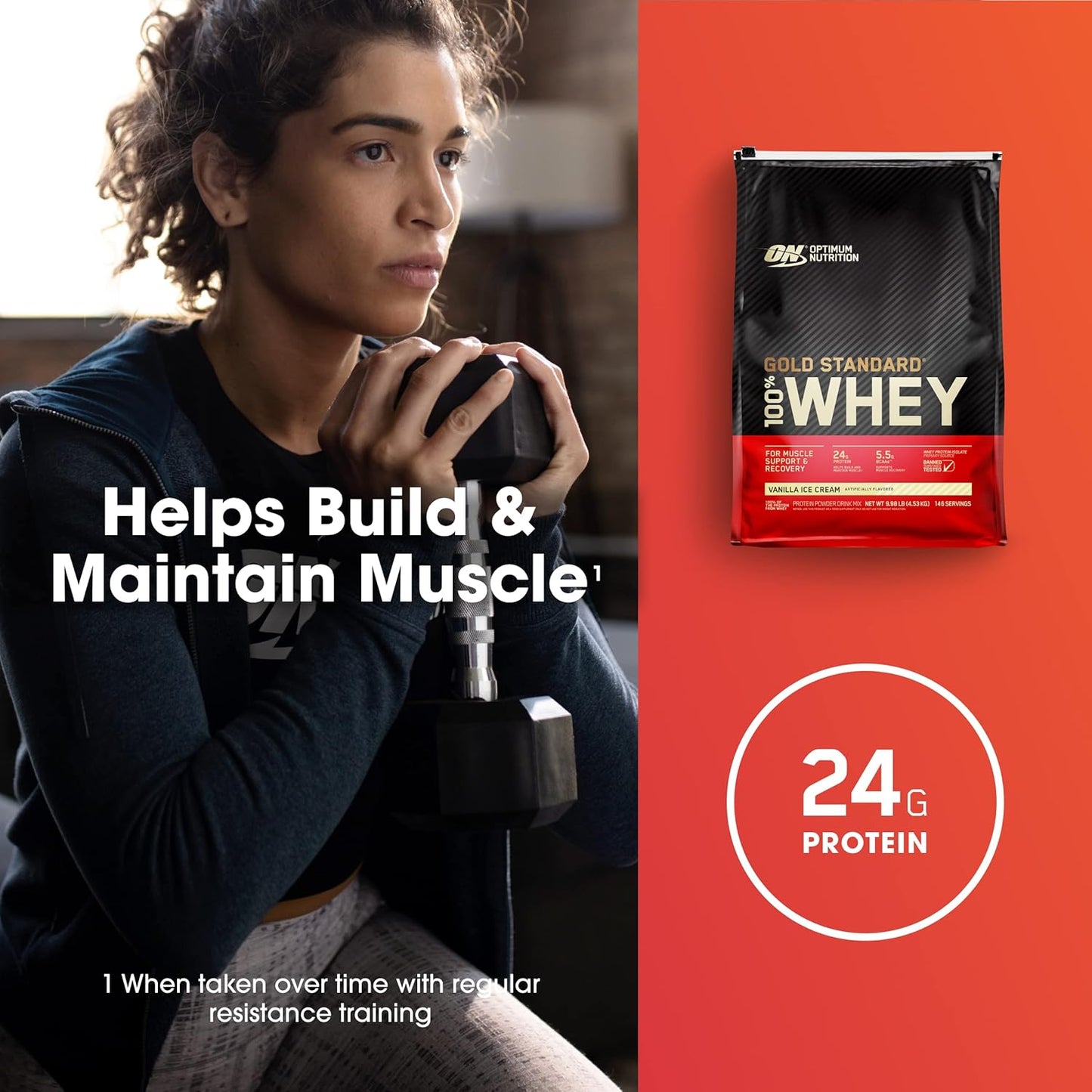 OPTIMUM NUTRITION Gold Standard 100% Whey Protein Powder, Banana Cream, 907g - [packaging may vary]