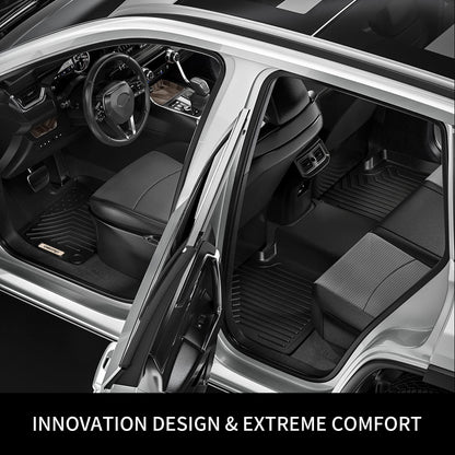 OEDRO Floor Mats Fit for Toyota Camry 2011-2007, Custom Fit Front & 2nd Row Floor Liner Set, TPE All Weather Protection Camry Car Mats, Black
