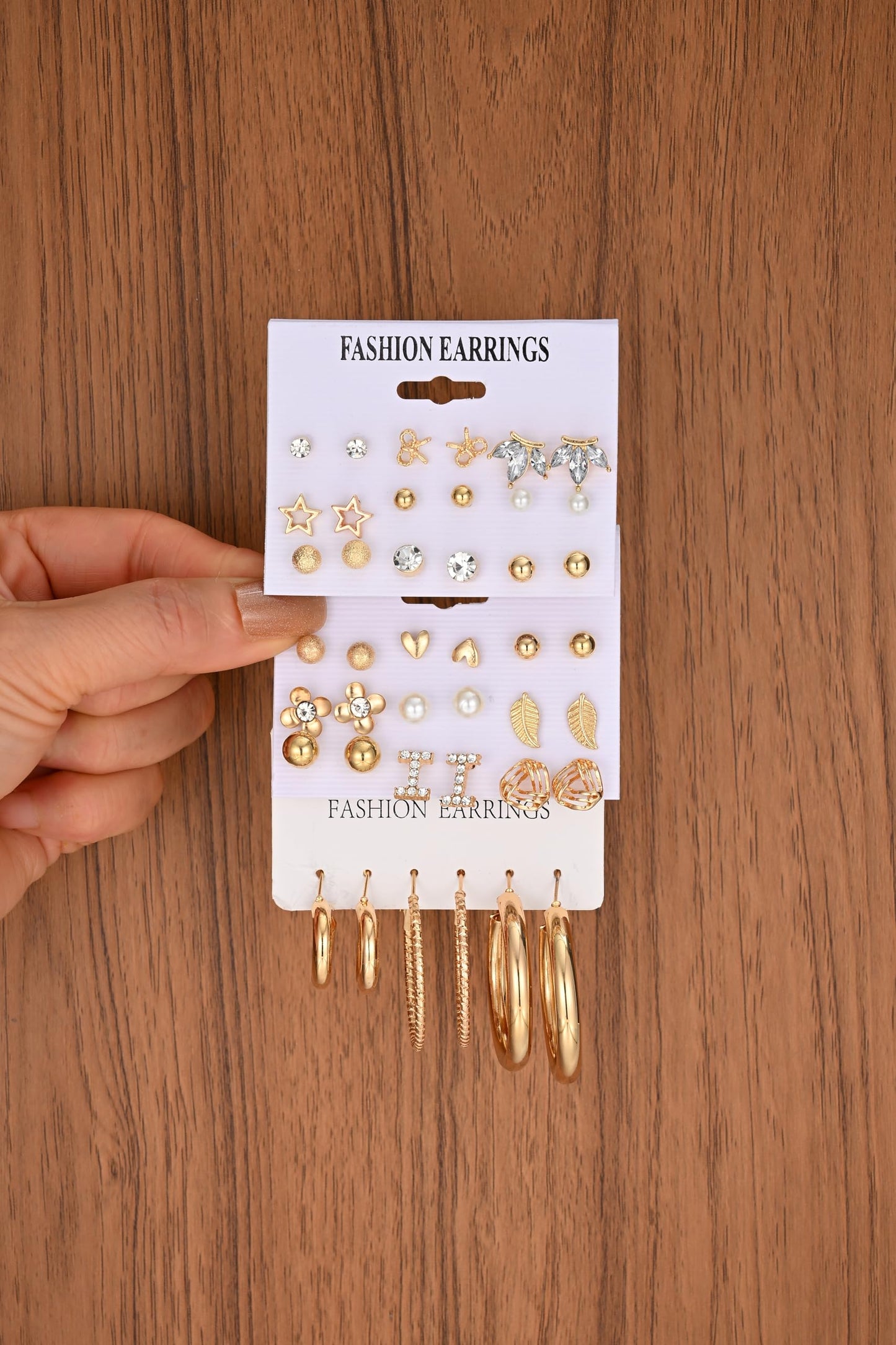 42 Paar goldene Creolen für Damen, Modisches klobiges Perlenohrring-Multipack, gedrehter Statement-Ohrring-Pack, hypoallergene kleine große Creolen für Geburtstagsfeiern (Gold-42 Paare)