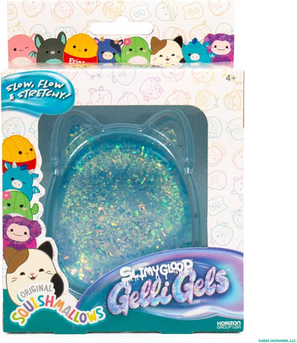 Original Squishmallows™ SLIMYGLOOP Blue Gelli Gels™, Slow Rising Sensory Squeeze Toy with Glitter, Gel Filled Fidget Toys