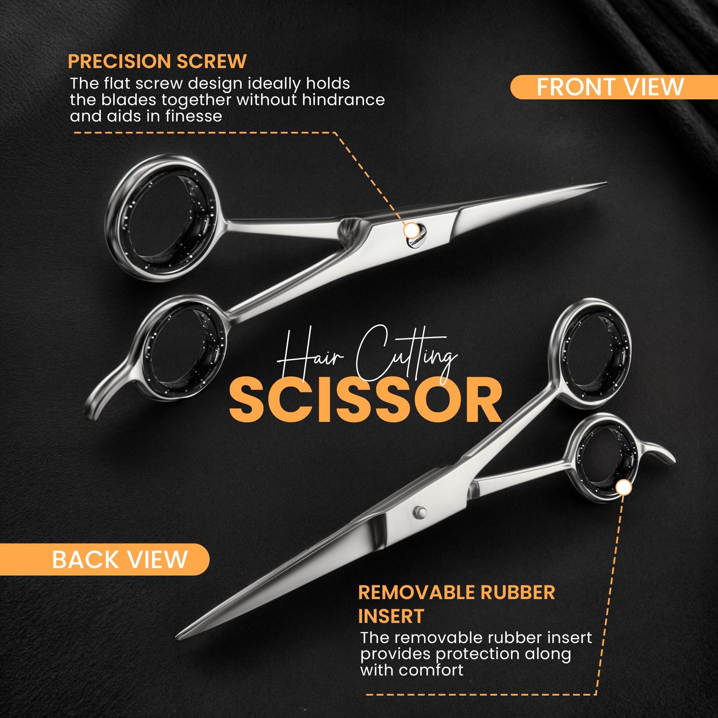 Utopia Care Haarschneide- und professionelle Friseurschere 6,5 Zoll, Premium Edelstahl Schere mit glattem Rasiermesser und scharfen Klingen für Salons, Männer, Frauen und Kinder, Silber