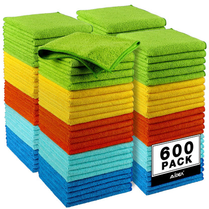 AIDEA Microfiber Cleaning Cloth, 50PK, Microfiber Towels for Cars, Premium Wash Cloths, Dusting Cloth Cleaning Rags, Absorbent Towels for SUVs, House, Kitchen, Window, Cleaning Supplies12×12"