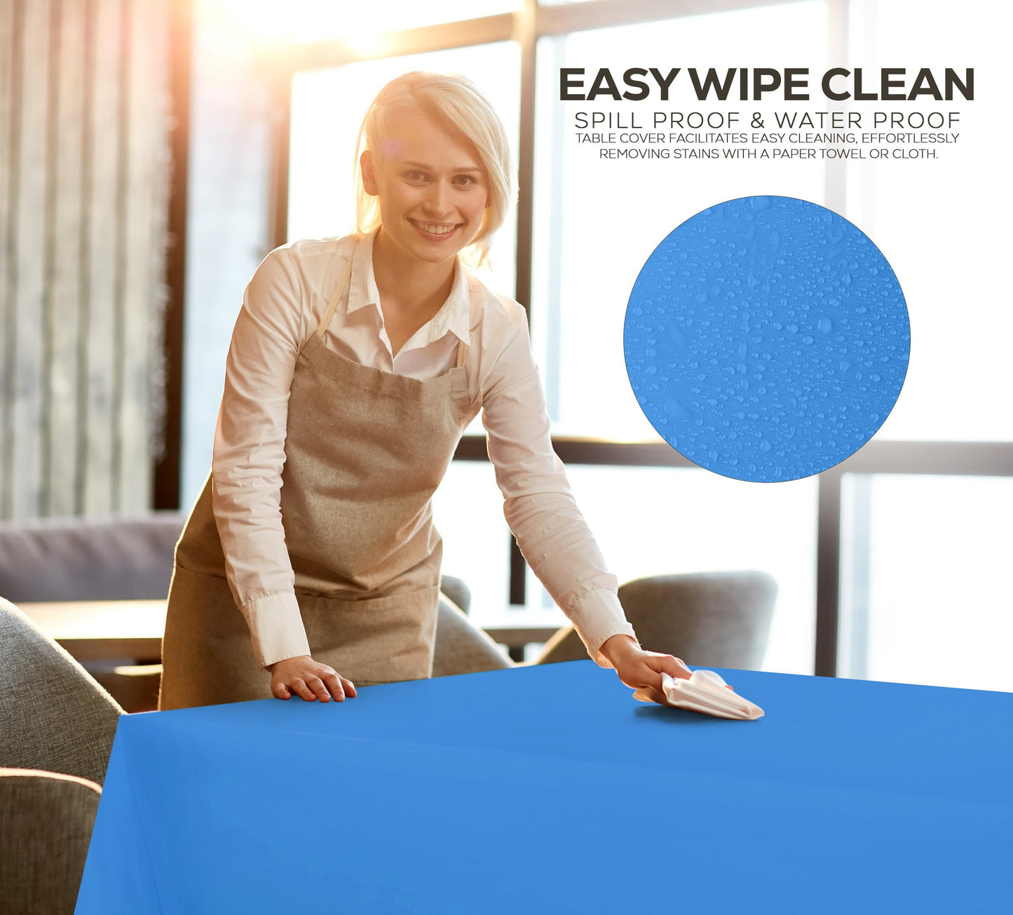 Utopia Kitchen Einweg-Tischdecke aus Kunststoff (12er Pack – 137x274 cm) Weiß Rechteckige Tischdecke Wasserdicht Schmutzabweisend Party-Tischdecke