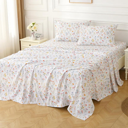 Viviland Floral Queen Sheet Set - A Cozy Addition to Your Bedroom