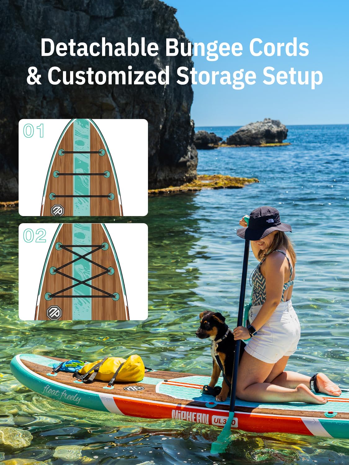 Niphean Inflatable Stand Up Paddle Board with SUP Accessories, Anti-Slip EVA Deck, 10’6’’ Inflatable Paddle Boards for Adults & Youth of All Skill Levels