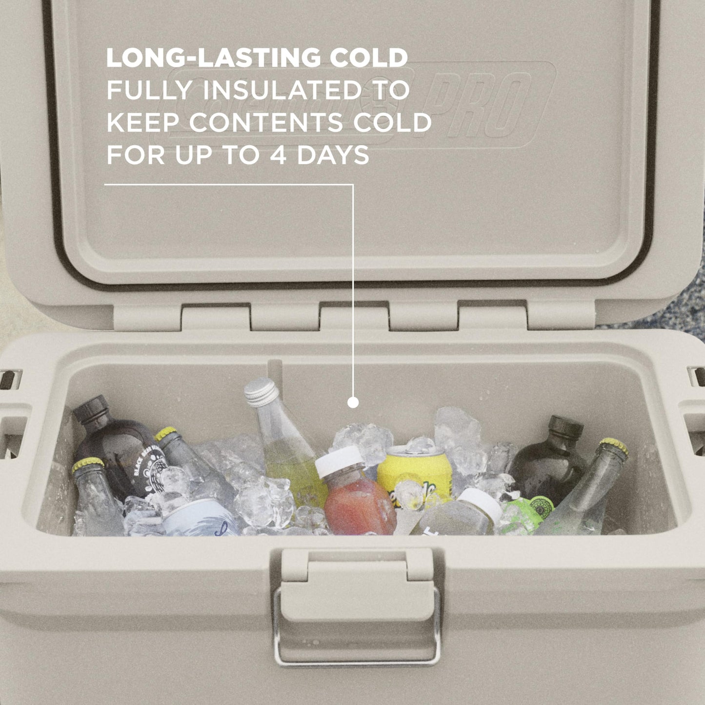 Coleman Pro Heavy-Duty 25qt Ultra-Light Premium Hard Cooler, Extra-Thick Insulation Keeps Ice up to 3 Days, 36-Can Capacity