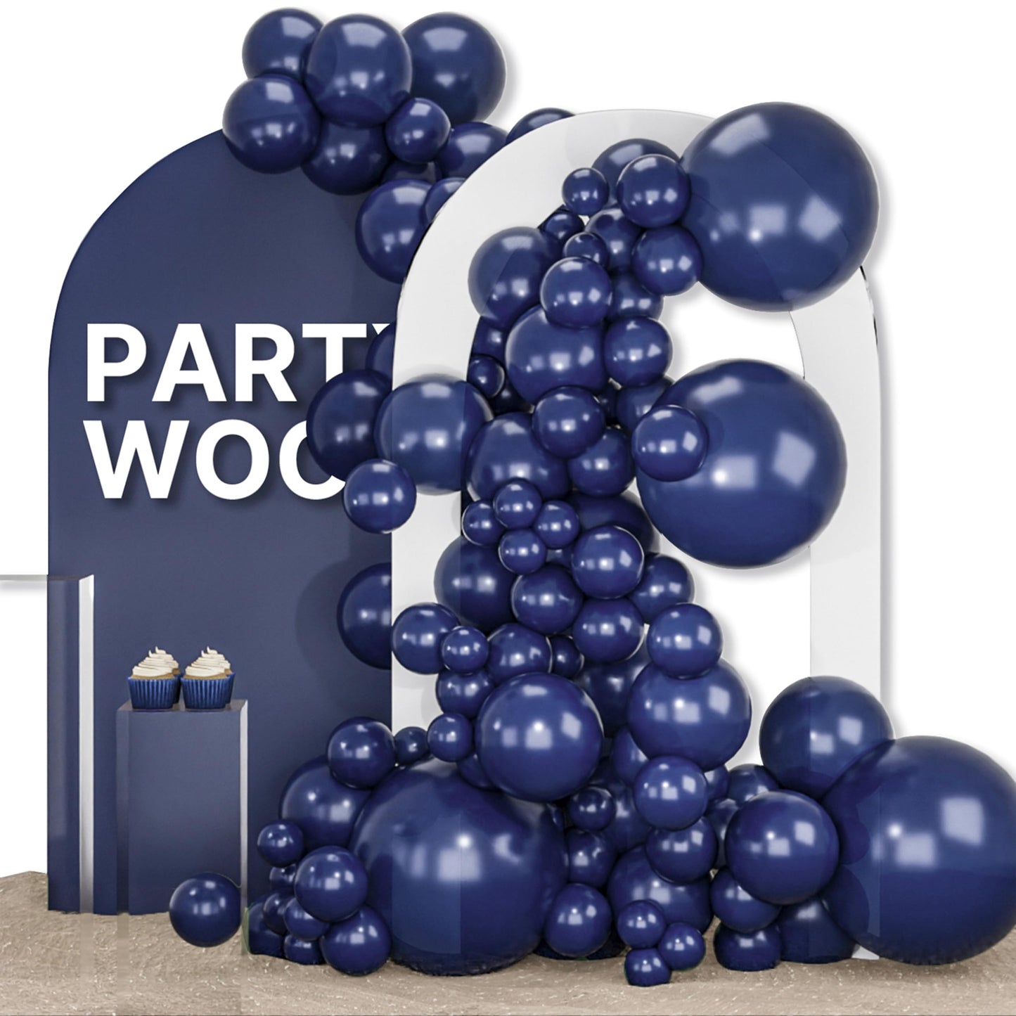 PartyWoo White Balloons 155pcs Different Sizes Pack of 18 12 10 5 Inch Matte White Latex Balloon Arch Kit Garland for Wedding Bridal Graduation Baby Shower Birthday Party Decorations White-Y13
