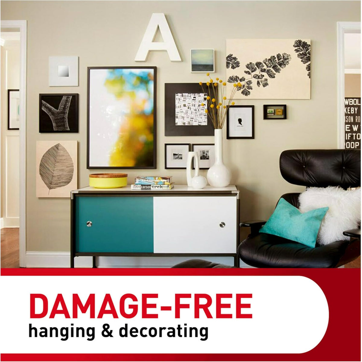 Command Large Picture Hanging Strips, Damage Free Hanging Picture Hangers, Wall Adhesives for Wall Decor, 12 White Adhesive Pairs (24 Command Strips)