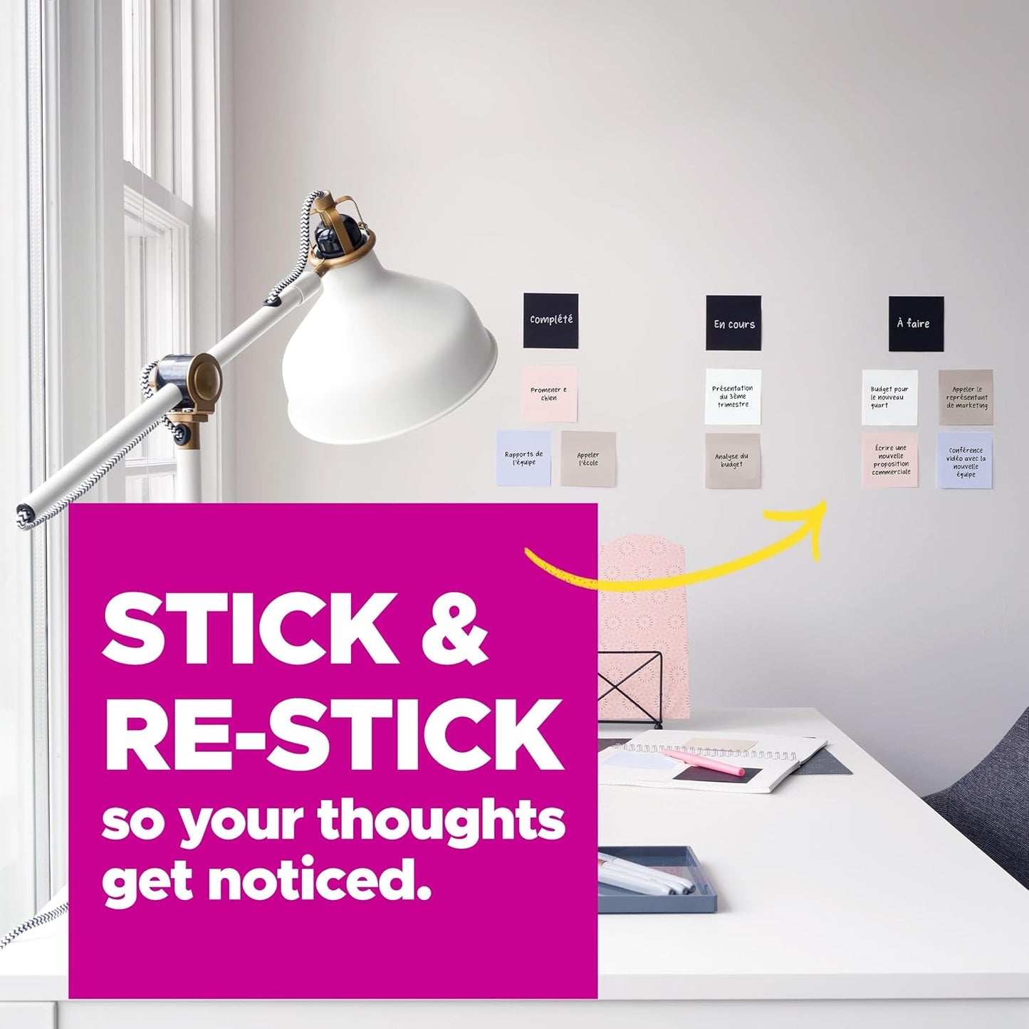 Post-it Super Sticky Haftnotizen, 5 Haftnotizblöcke, 76 x 76 mm, Schulbedarf, Bürobedarf, Haftnotizen für vertikale Flächen, Monitore, Wände und Fenster, Supernova Neons Kollektion