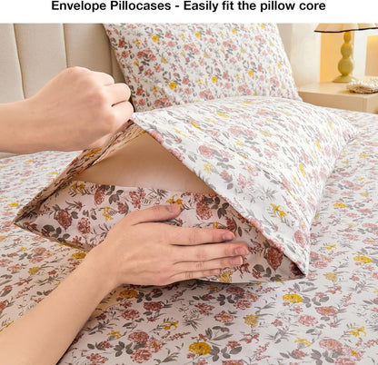 Viviland Floral Queen Sheet Set - A Cozy Addition to Your Bedroom