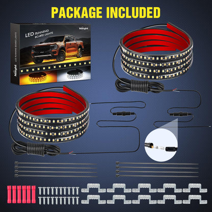 Nilight 4Pcs Car Underglow Neon Accent Strip Lights 252 LEDs RGB 8 Color Sound Active Function Music Mode with Wireless Remote Control Underbody Light Strips for Cars Van SUV Truck
