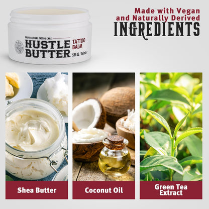 Hustle Butter Tattoo Aftercare 142g Tattoo Balsam, heilt + schützt neue Tätowierungen und verjüngt ältere Tätowierungen – 100% vegane Tattoo Creme ohne Petroleum
