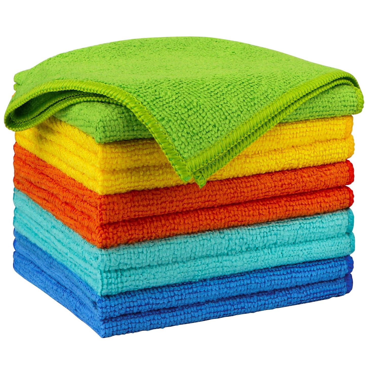 AIDEA Microfiber Cleaning Cloths-50PK, Microfiber Towels for Cars, Premium All-Purpose Car Cloth, Dusting Cleaning Rags, Absorbent Towels for SUVs, House, Kitchen, Window, Gift-12×12"
