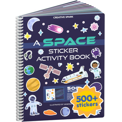 CUPKIN Animals Habitat 500+ Kids Sticker Book Toddler Airplane Travel Activity Coloring and Sticker Book, Road Trip Essentials, 12 Coloring Pages + 12 Scenes for Ages 2–8 Years